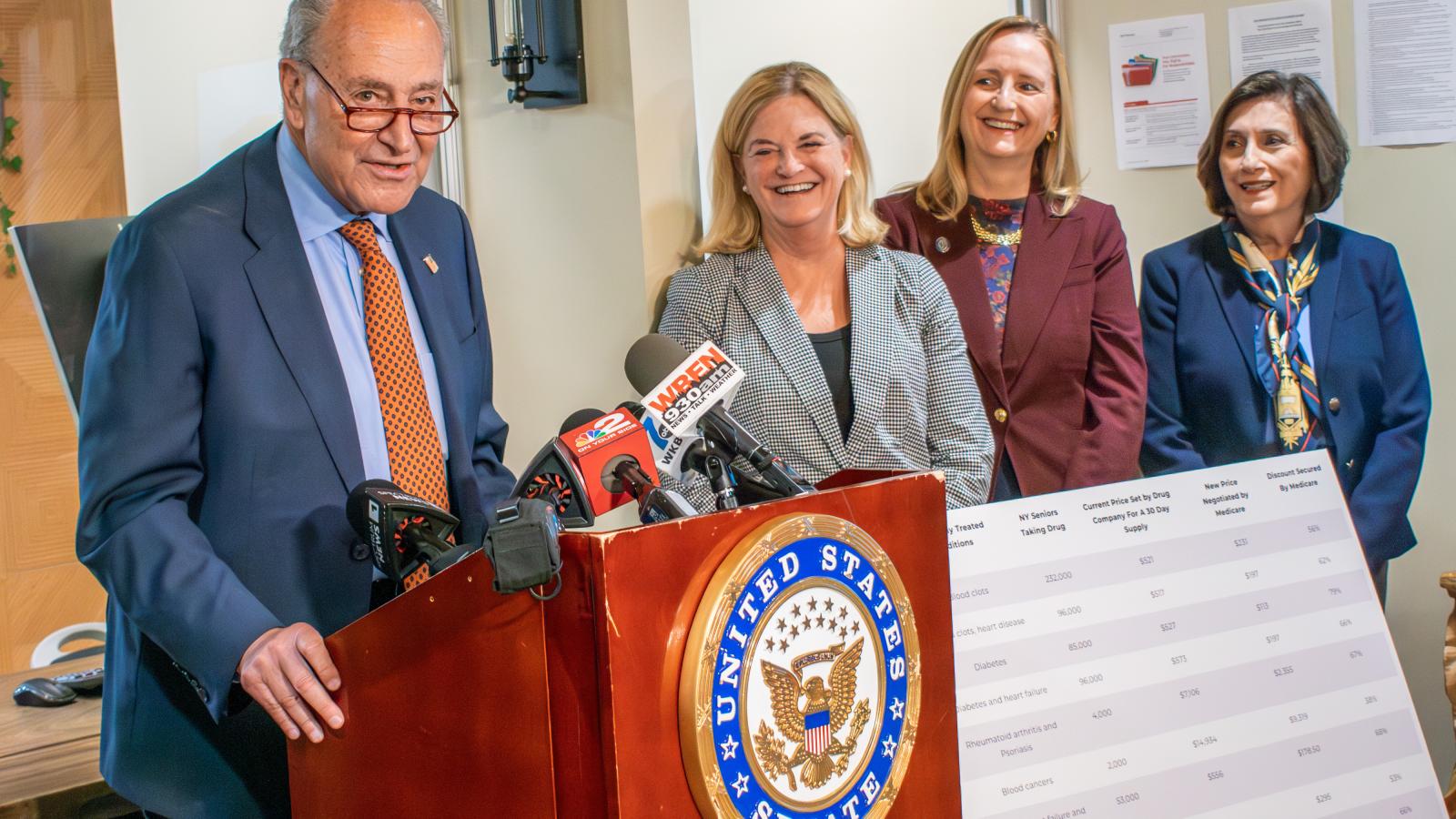 US Senate Majority Leader Chuck Schumer Speaking at D'Youville Vital Pharmacy