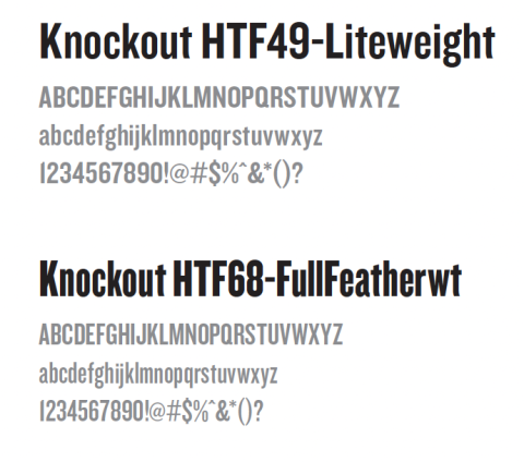 Knockout Fonts