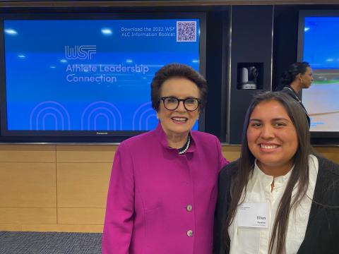 Ellen Newton and Billie Jean King at WSF Conference