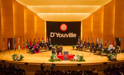 The inauguration proceedings at Kleinhans Music Hall.