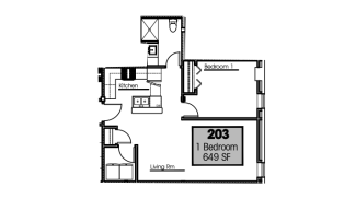 Unit 203 1 bedroom