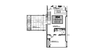 Unit 204 1 bedroom