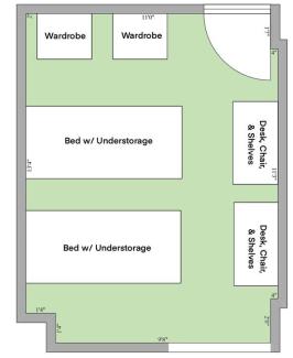 Marguerite Non Renovated Double Room Layout