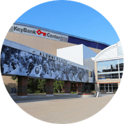 exterior of the courtyard of keybank center