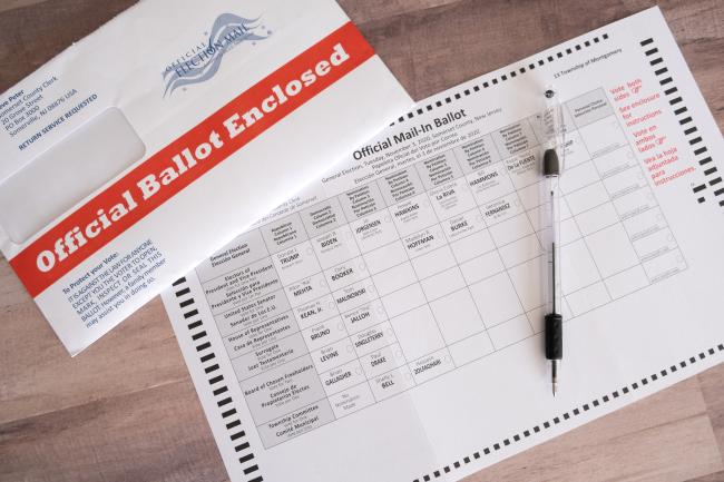 Mail-in voting ballot used in US election