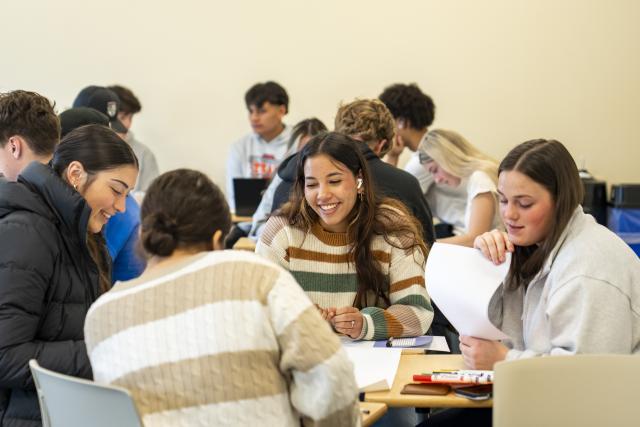 group of students in a classroom.