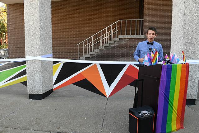 Matt Wild shares his story at the As Is unveiling.